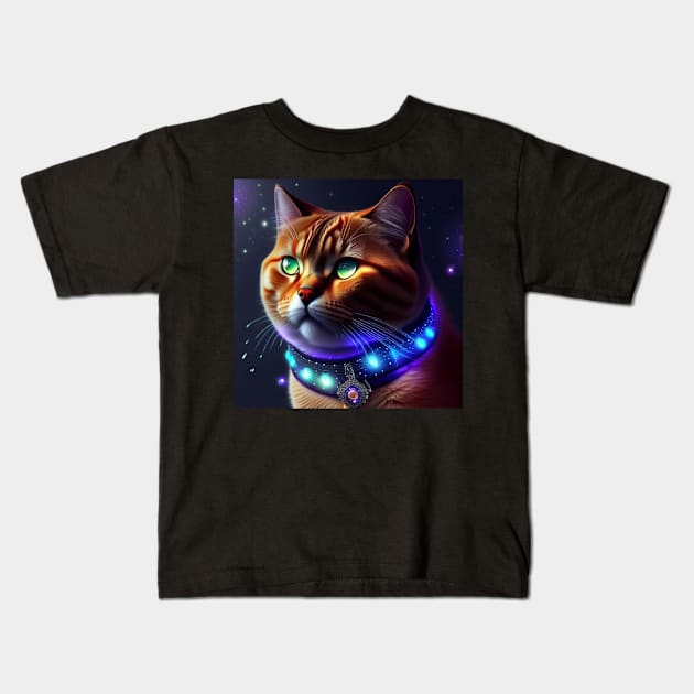 British Shorthair Glow Kids T-Shirt by Enchanted Reverie